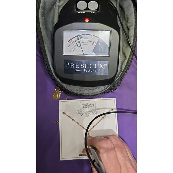 Rose Quartz Teardrop Pendant Necklace On Gold Tone Satellite Station Chain - Picture 9 of 9